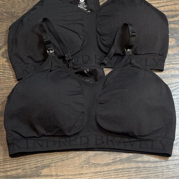 Kindred Bravely Hands Free Pumping Nursing Sports Bra XXL Black Set of 2 - Picture 2 of 6